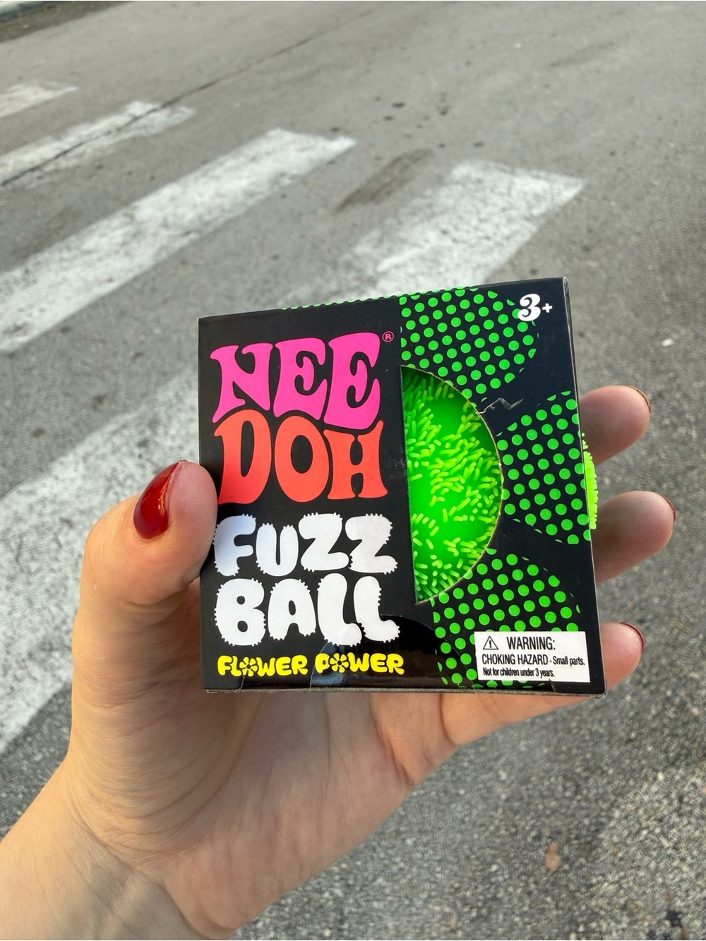 Authentic RARE NeeDoh Fuzz Ball - Neon Green
